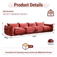 thumbnail image 2 of The Magic Home 4-Seater Modular Floor L-Shaped Chenille Sectional Sofa, Orange, 2 of 11