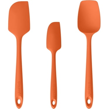 U-Taste 480°F High Heat Resistant Silicone Spatula Set of 3, BPA-Free Food Grade Kitchen Cooking Baking Mixing One Piece Seamless Flexible Rubber Scraper for Nonstick Cookware (Red)