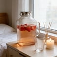 thumbnail image 4 of 1 Gallon thickened Square Glass Pitcher with Lid, Classic Stripes Water Pitchers for Fridge, Glass Carafe for Hot/Cold Brew Drink, Extra Large Jug with Handle for Iced Tea, Coffee, Juice, 4 of 6