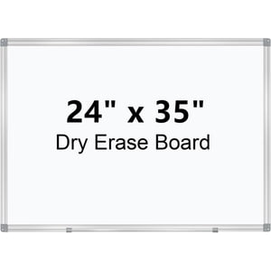 24 x 35 Inches tableau blanc magnétique, carte d'effacement facile Wipe avec cadre en aluminium argent pour l'école de bureau à domicile, fixer ou accrocher sur le mur