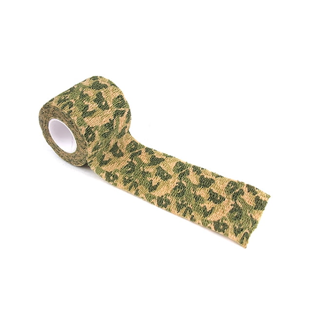 Rubans Enveloppants Chasse en Plein Air Furtifs Ruban Adhésif Réutilisable Rouleau de Colle Invisible Anti-Ampoules Imperméable Enveloppements Bandage Protecteur Sport Herbes Camouflage Vert