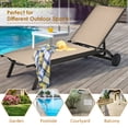thumbnail image 4 of Costway Chaise Longue d'Extérieur pour Patio, Inclinable, en Aluminium et Tissu, Réglable, Brun, 4 of 10