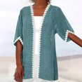 thumbnail image 2 of Timegard Womens Cardigan Plus Size Lace 1/2 Sleeve Open Front Tops Blouses Fall Lightweight Comfy Jacket, 2 of 5