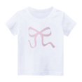 thumbnail image 1 of Plebaso T-Shirts Graphiques en Coton pour Filles, Col Rond, Manches Courtes, T-Shirts Décontractés d'Été, Jolis Hauts pour Enfants Filles, 1 of 3