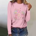 thumbnail image 2 of Pisexur Hauts d'Automne pour Femmes Mode Mignon T-Shirt Imprimé Graphique Hauts Col Rond Manches Longues Chemises pour Femmes Habillées Décontractées Sorties Hauts Confort Polyvalents Légers T-Shirts, 2 of 5