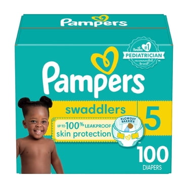 Pampers Swaddlers Diapers, Size S5 (20-37 lbs), Absorbent, Keeps Baby Dry and Comfortable, Skin Safe Disposable Baby Diaper