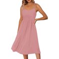 thumbnail image 1 of B91xZ Femmes Grande Taille Maxi Robe à Manches Longues Ample Maxi Robes Décontractées Longues Robes avec Poches, Rose XL, 1 of 4