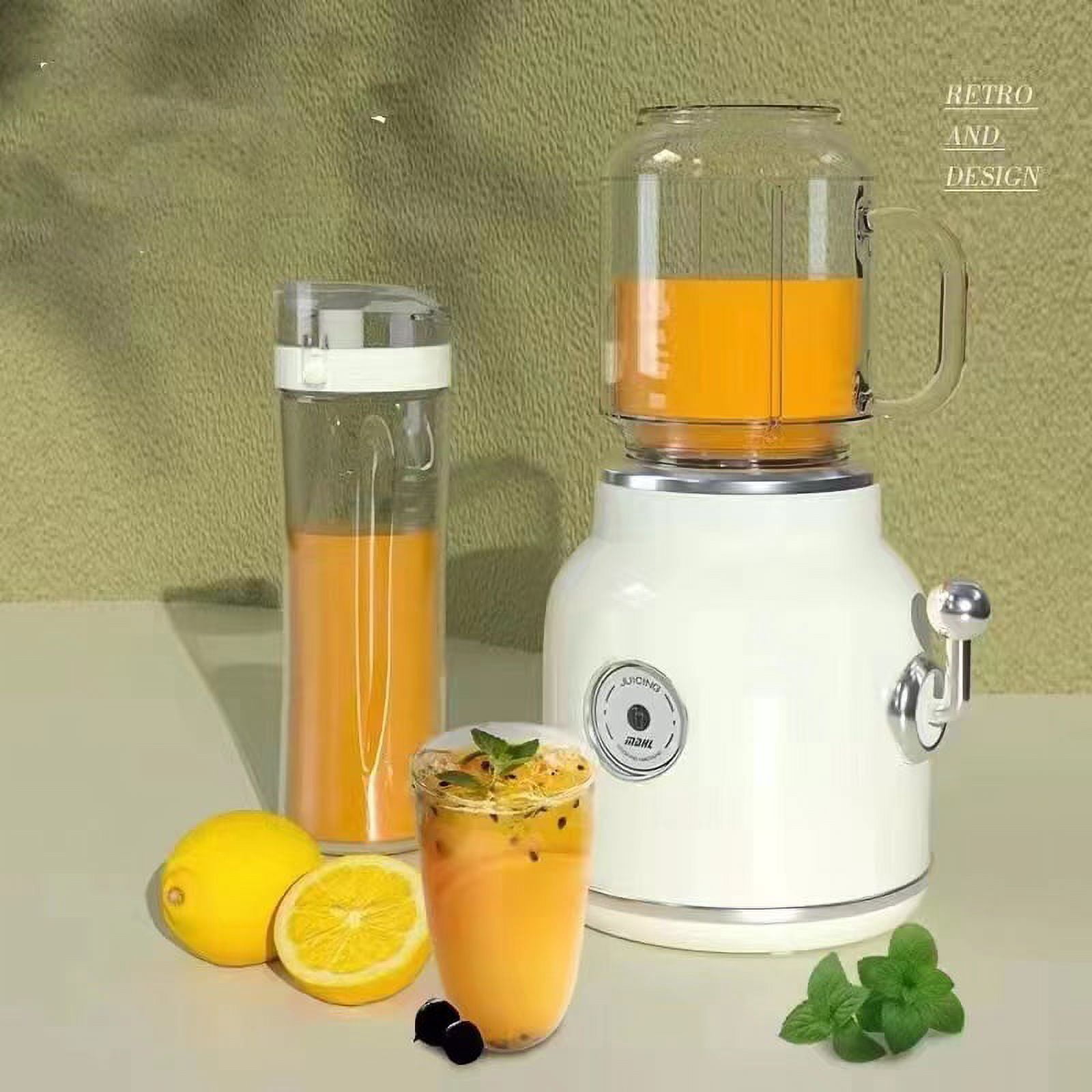 Portable Retro Juice Blender,Mini Blender with Double Portable Countertop Blender Household Fruit Mixer Blender Breakthrough Technology
