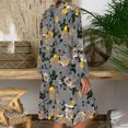 thumbnail image 3 of XZNGL Robe Courte pour Femmes Été Femmes Dames Ample Imprimé Manches Trois Quarts Robe Courte Robe d'Été Robe à Manches 3/4 pour Femmes Robe d'Été pour Femmes Robe d'Été pour Femmes, 3 of 9