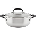 thumbnail image 1 of KitchenAid - Casserole en Acier Inoxydable Brossé avec Couvercle, Compatible avec Cuisinière à Induction (3,8 L/4 Qt), 1 of 8