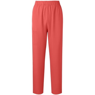 Pisexur Pantalon de Sarrau pour Femmes, Couleur Unie, Taille Élastique, Jogger de Soins Infirmiers pour Femmes, Pantalon de Yoga Ample Décontracté, Pantalon de Travail à Jambe Droite avec Poche