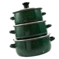 thumbnail image 4 of Siruishop 3 Pieces Enamel Stockpot with Lid Slow Cooker for Restaurant Wedding Kitchen green, 4 of 8