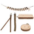 thumbnail image 3 of Rdeghly 5pcs Wooden Birds Climbing Perch Set Parrots Standing Swing Bird Playing Toy HOT, 3 of 8