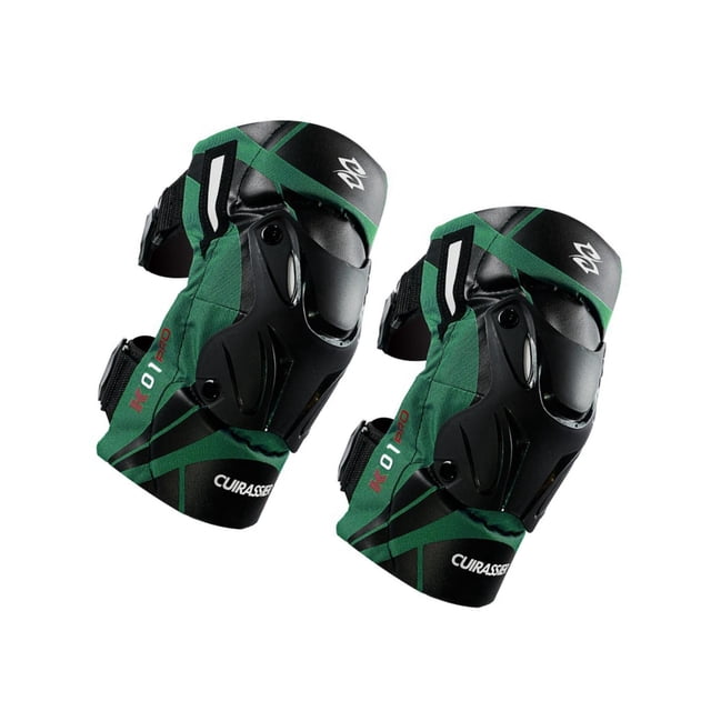 kurtrusly 2x Motorcycle Knee Pads K01-3 for Motocross Racing Reflective Green