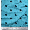 thumbnail image 1 of Soimoi Blue polyester Crepe Fabric Ship & Wheel Nautical Print Fabric by Yard 42 Inch Wide, 1 of 3