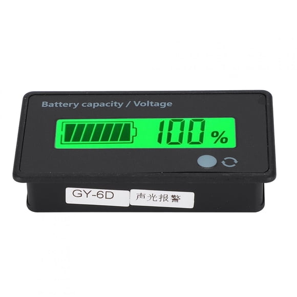 Écran de Batterie LCD Durable à Double Boutons 12-84V, Moniteur de Capacité de Batterie, pour Batterie au Lithium Fer pour Batterie -Acide pour Batterie au Lithium