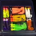 thumbnail image 3 of Agiferg 17Pcs Soft Worm Lure Lure Set Head Jig Hooks Fishing Baits Set Tackle, 3 of 5