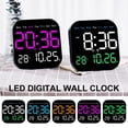 LED Digital Wall Clock Large Screen Time Temperature Date Display Alarm ...