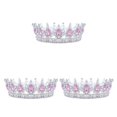 thumbnail image 3 of ZheElen Alloy Durable And Non-deforming Rhinestone For Wedding Or Cosplay Family Wedding Hair Crown Silver + pink 3Set, 3 of 6