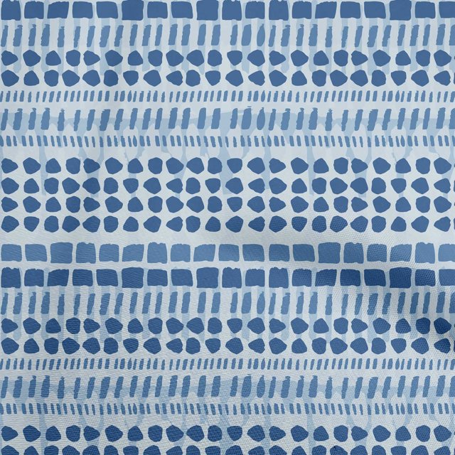 oneOone Polyester Spandex Blue Fabric Dot Craft Projects Decor Fabric Printed By The Yard 56 Inch Wide