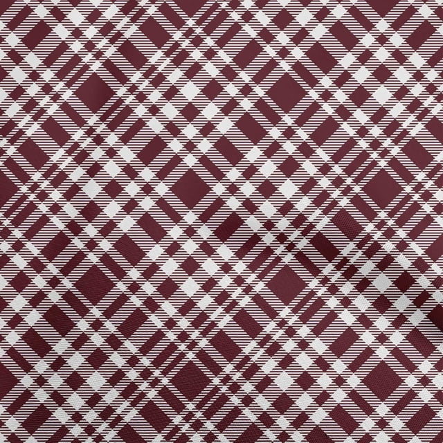 oneOone Rayon Chocolate Brown Fabric Check Sewing Craft Projects Fabric Prints By Yard 56 Inch Wide