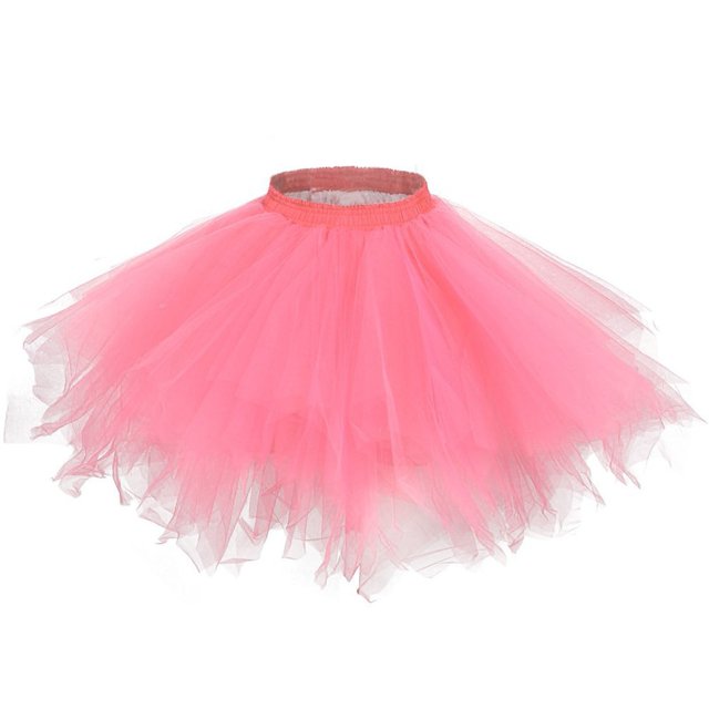 Ersazi Robes Modestes en Liquidation Femmes Rétro Jupe-Culotte Bouffante Jupe en Fil Danse Demi-Jupe Rouge Melon D\'eau 3TG
