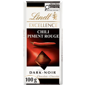 Lindt EXCELLENCE Chili Dark Chocolate Bar, 100 Grams