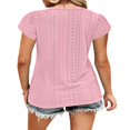 thumbnail image 3 of Tops Amples avec Col V à Manches Courtes pour T-Shirts d'Été pour Femmes, 3 of 5
