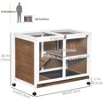 thumbnail image 3 of PawHut Indoor Rabbit Hutch with Wheels, Bunny Cage Guinea Pig House Small Animals Habitat W/ Top Access, Ramp, Pull Out Tray, Brown, 3 of 9