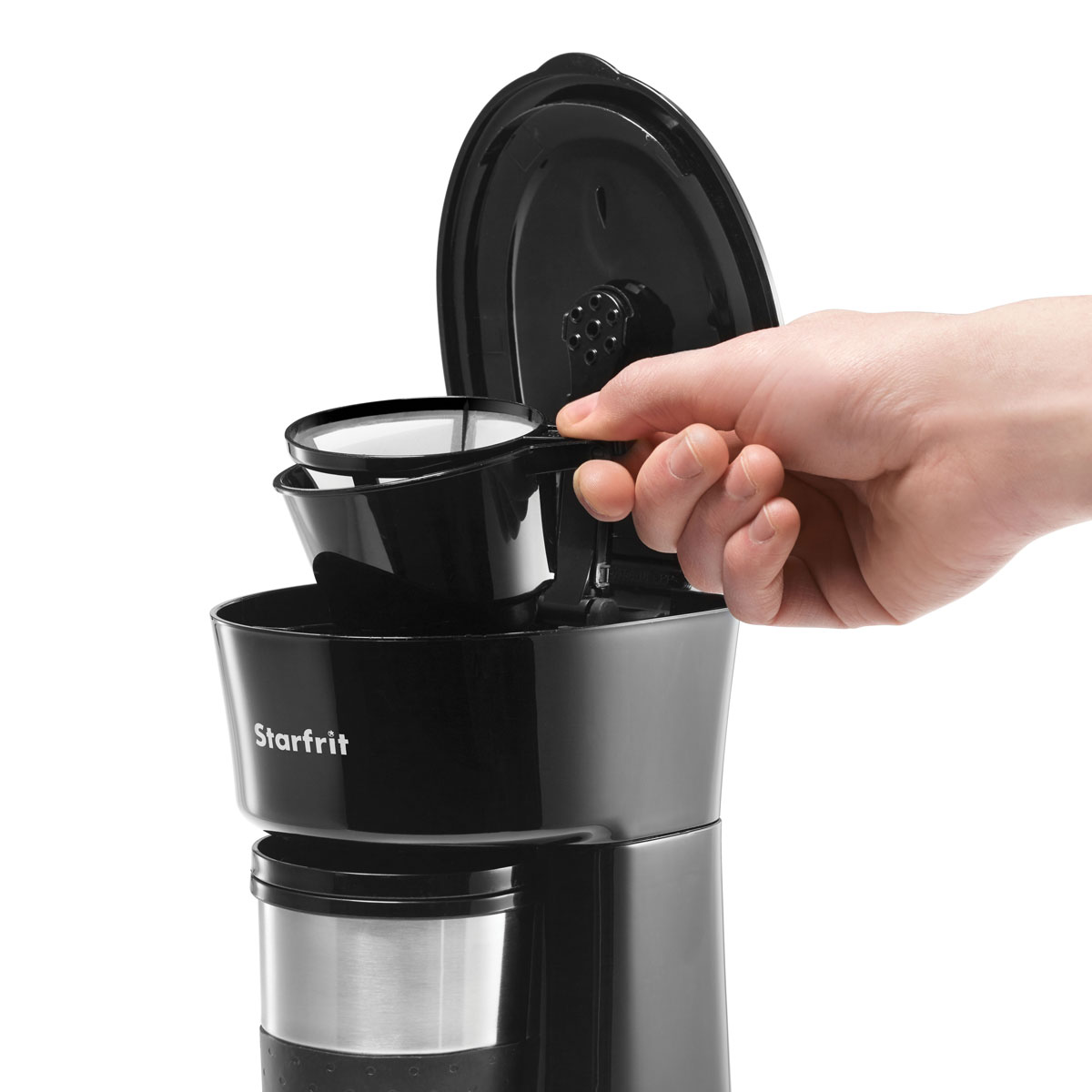 Starfrit Single-Serve Coffee Maker, 12 oz (360 ml), 600 W, with Travel Mug