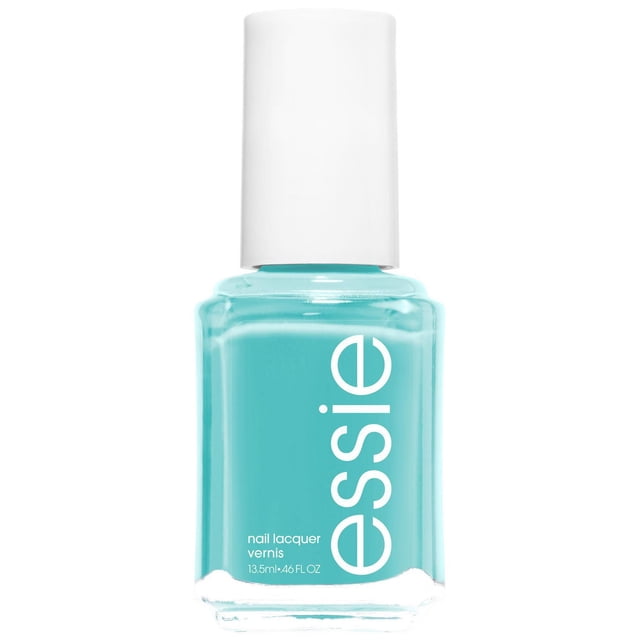 Essie Vernis à Ongles, 13,5 ml, Bouteille de Vernis à Ongles avec Bouchon Blanc et Contenant en Verre Transparent Mettant en Vedette un Vernis Bleu-Vert à l'Intérieur, avec le logo Essie en Texte vertical Blanc, Idéal pour une application de Manucure de Qualité Salon.