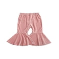 thumbnail image 1 of Baby Girl Kids Bell Bottom Flare Pants Velvet Ruffle Leggings, 1 of 5