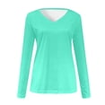 thumbnail image 5 of Timegard Womens Tops V-Neck Long Sleeve Basic Tee Solid Color Comfy Blouse Fall Casual Tunic Tops, 5 of 5