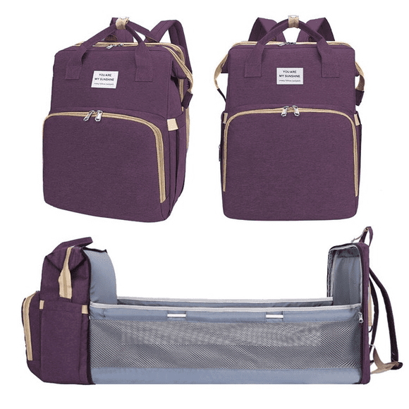 Sac à Couches 3 en 1 Sac à Dos Station à Langer Portable Chambre de Bébé Lit de Voyage Berceau Pliable Lit de Voyage Dormeur pour Nourrisson Nid pour Bébé