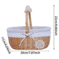 thumbnail image 2 of Wicker Storage with Gingham and Lace Trim Crochet Design Ideal for Home Picnic Use and Giving, 2 of 6