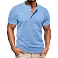 thumbnail image 1 of Besolor Men's Short Sleeve Shirts Summer Classic Button up Basic Tee Shirt Casual Crew Neck Athletic Tops, 1 of 7