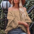 thumbnail image 2 of cfhntfmh Womens Oversized Sweater 2024 Fall Fashion Pullover Sweaters Cable Knit Thermal Solid Sweater Tops, 2 of 6