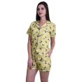 thumbnail image 3 of Moomaya Button Up Pjs For Women Cotton Shorts Shirt Set Notch Collar Sleepwear, 3 of 6