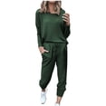 thumbnail image 1 of Yuyuzo Womens Casual Solid Color Set Sweatsuit Pullover Jogger Pants Two Piece Outfit Tracksuits, 1 of 4
