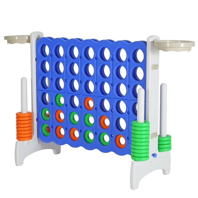 SDADI Jeu Géant de 33 Pouces 4-en-Rangée et Jeu de Basketball pour Enfants, Gris et Bleu