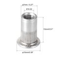 thumbnail image 2 of Uxcell Aluminium Alloy Knurled Flat Head Threaded Insert Nut #10-32 25 Pcs, 2 of 6