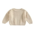 thumbnail image 1 of Chandail Tricoté pour Tout-Petit Fille Garçon, Blouse Chandail, Chandail Molletonné Chaud à Col Rond, Manches Longues, 1 of 6