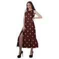 thumbnail image 3 of Moomaya Robe Imprimée Femme Fête Mariage Tenue de Fête Col Licou Robe Maxi en Rayonne, 3 of 4