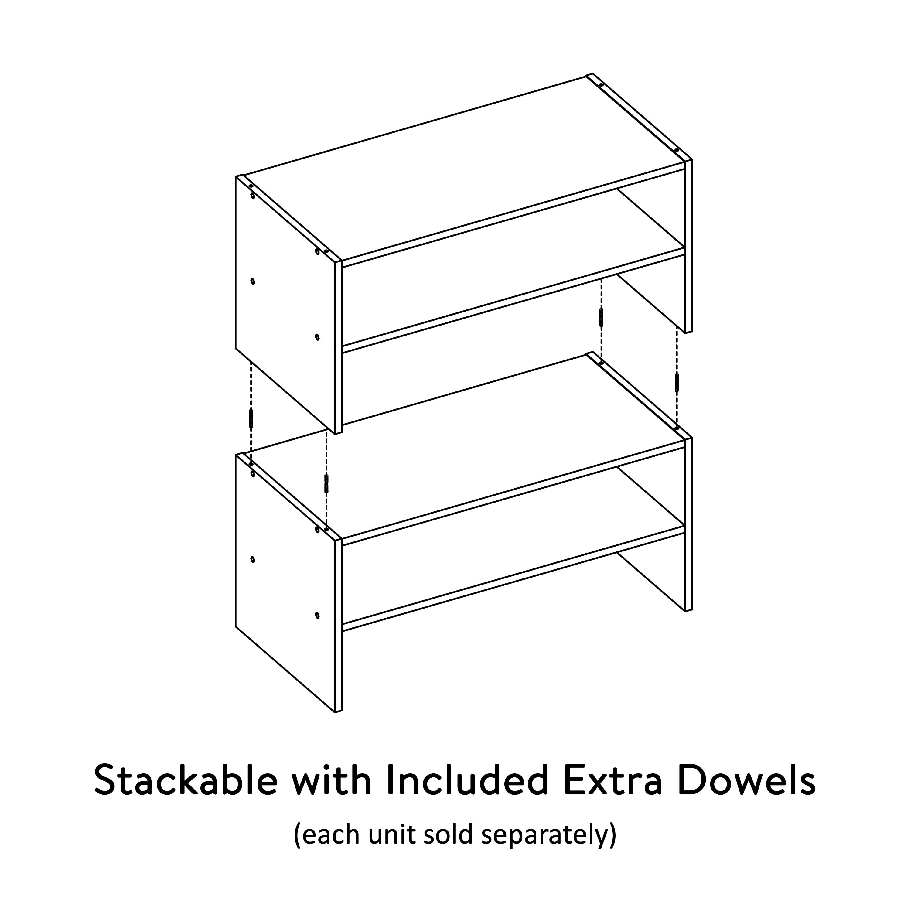 Mainstays 24" 2-Tier Stackable Shoe Rack, White