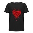 thumbnail image 4 of Yuzhih T-Shirts Assortis de la Saint-Valentin pour Couples, Mignons, Imprimés, Manches Courtes, Hauts Unisexes, Grande Taille, Col Rond, 4 of 4