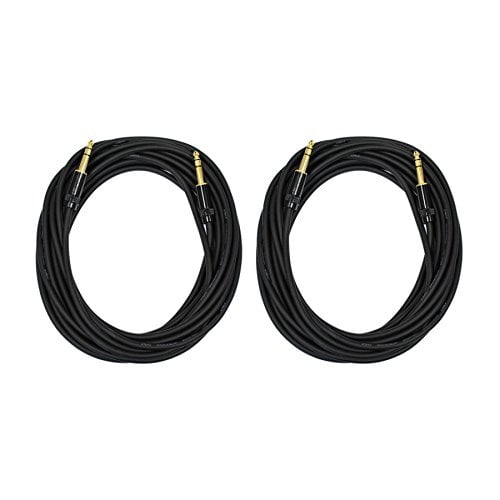Audio 2000s E08125P2 Câble Audio 1/4 Pouces TRS à 1/4 Pouces TRS 25 Pieds (2 Pack)