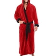 thumbnail image 1 of Innerwin Peignoir Couleur Unie Homme Robe de Chambre Maison à Capuche Épaissie en Peluche Peignoirs Rouge Noir 3TG, 1 of 3