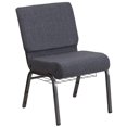 thumbnail image 1 of HERCULES Series 21''W Church Chair in Plum Fabric with Cup Book Rack - Gold Vein Frame, 1 of 9
