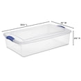 thumbnail image 2 of Sterilite 32 Liter Latch Box, Clear Plastic Storage Bin with Lid, Blue Latch, 2 of 6