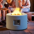 thumbnail image 4 of Costway 25.5" Round Terrazzo Propane Gas Fire Pit with Stainless Steel Burner & Lava Rocks, 4 of 10